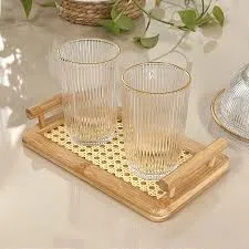 Conjunto de 6 Copos de Vidro Long Drink 370ml Graffiato com Borda Dourada – Haüskraft