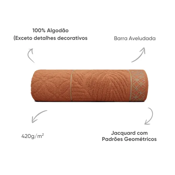 Jogo de Toalhas 2 Peças Appel Home Nativa – 100% Algodão – Mango, foto 3