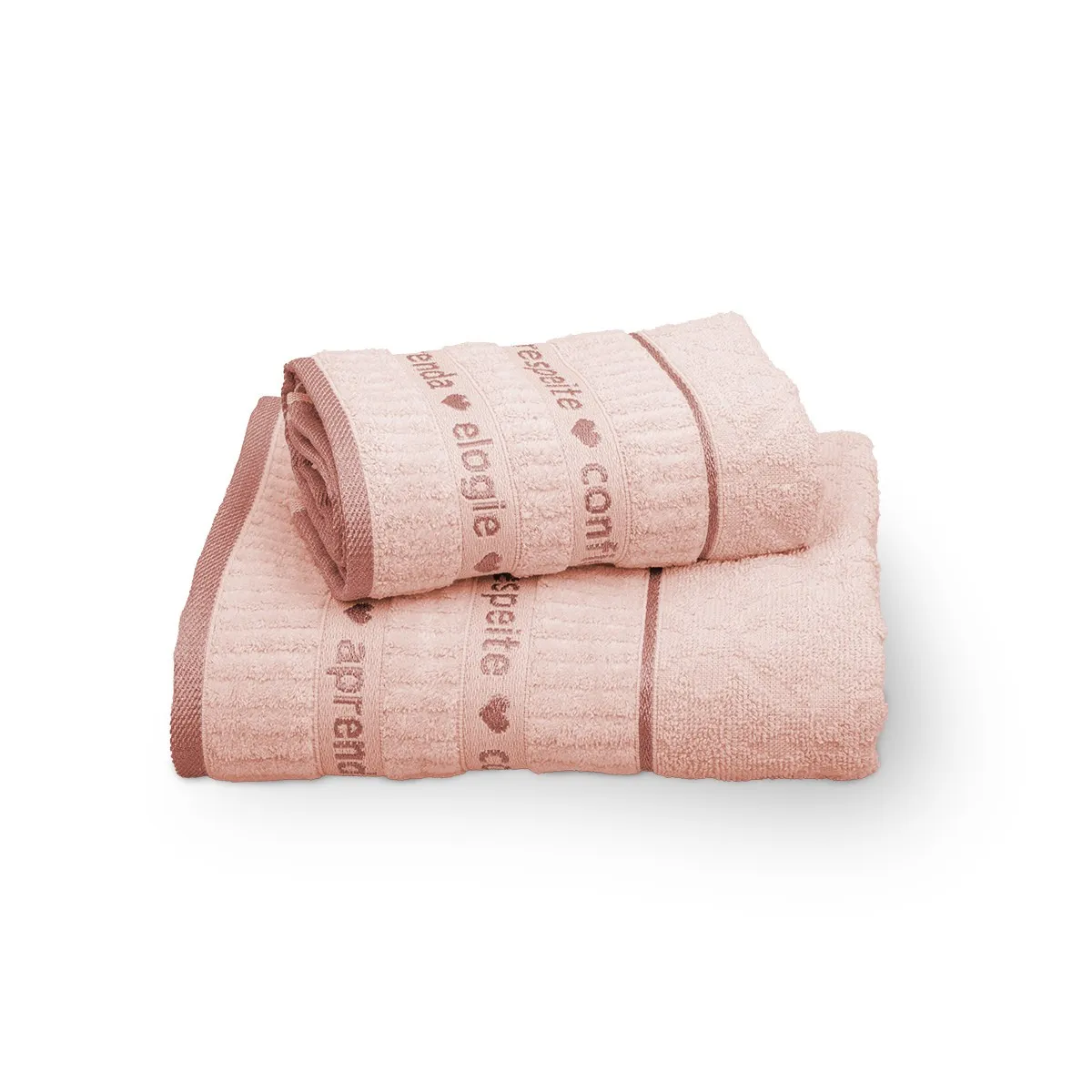 Jogo de Toalhas 2 Peças Eternity Appel Home – Barra Aveludada – Rosa Pó