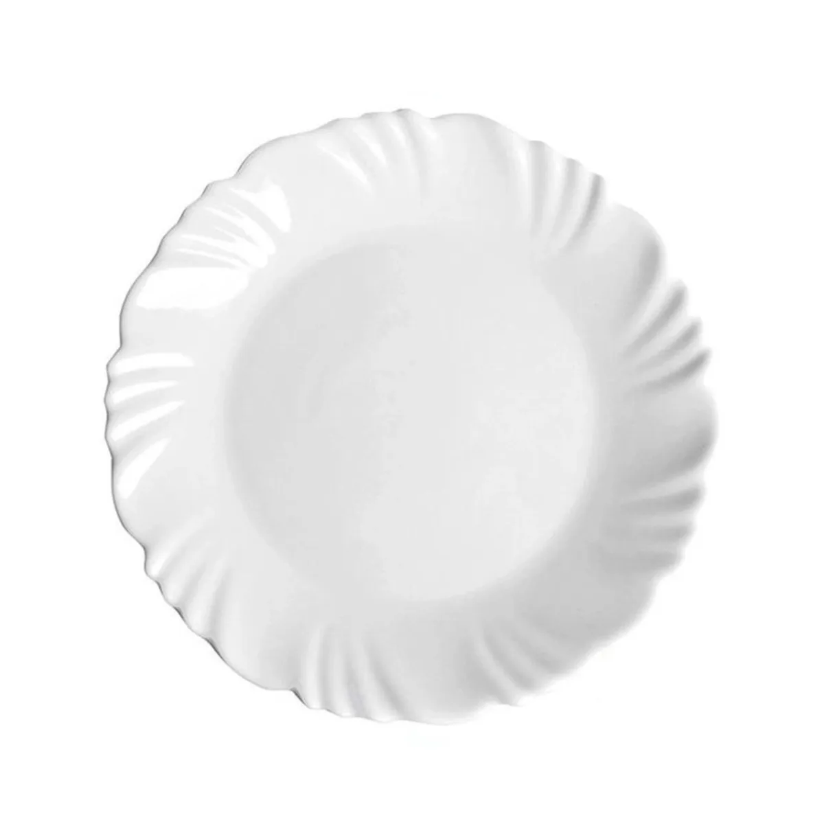 Kit 6 Pratos Rasos Vidro Temperado Duralex Pétala Opaline Nadir Figueiredo – 25,5cm – Branco, foto 2