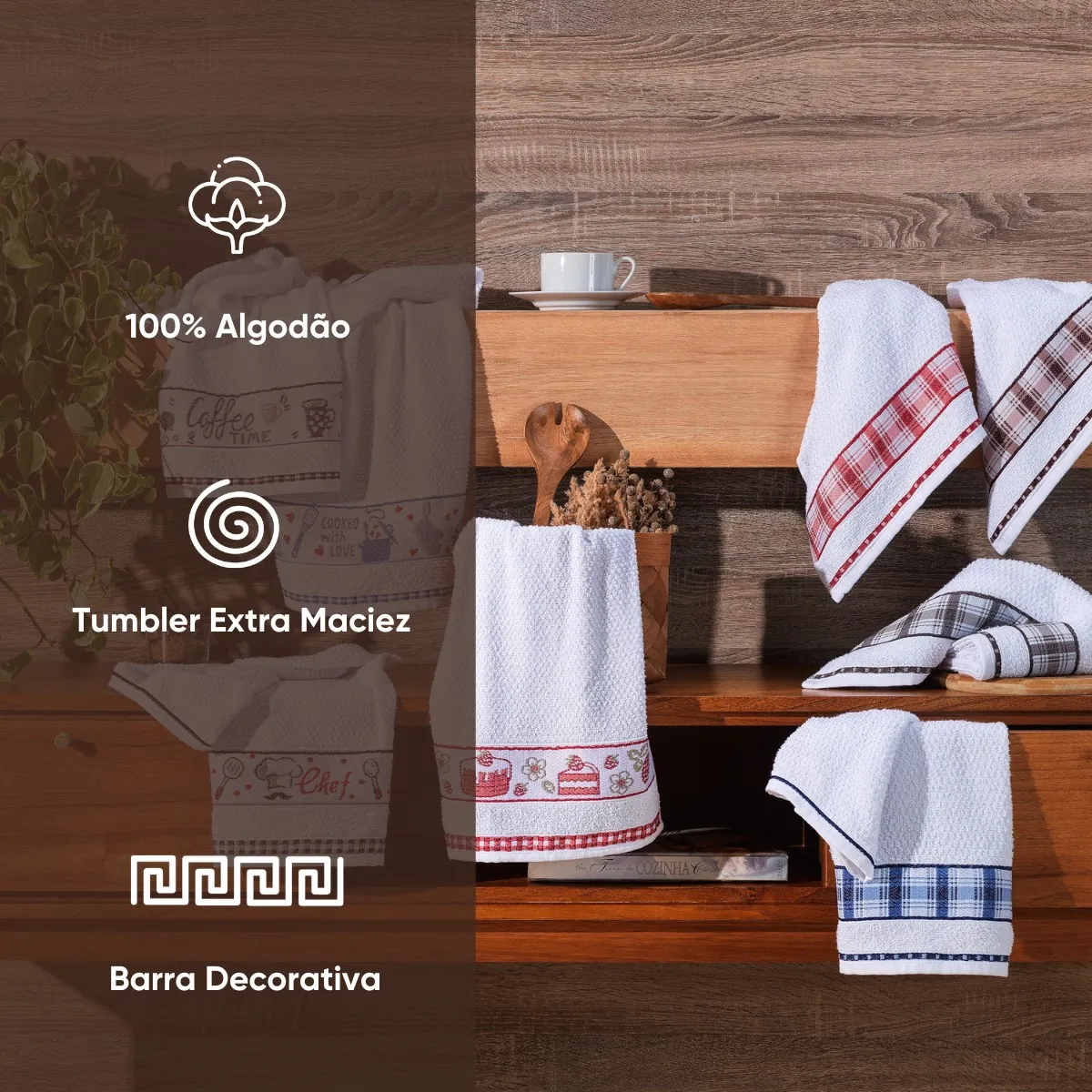 Pano de Prato Felpudo Gourmet Appel Home – Jacquard 100% Algodão – Bolo, foto 4