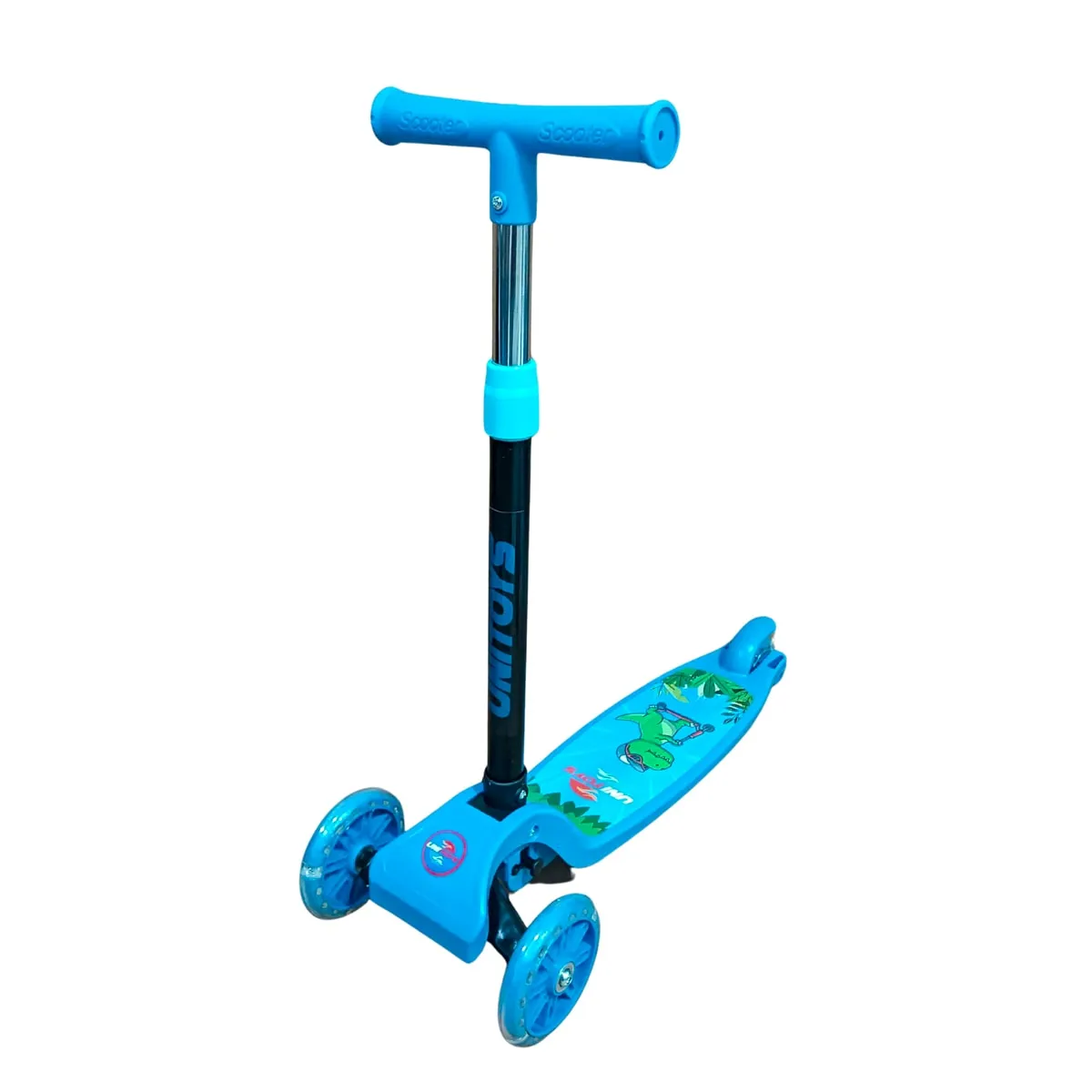 Patinete Mega 3 Rodas Dino com LED – Azul