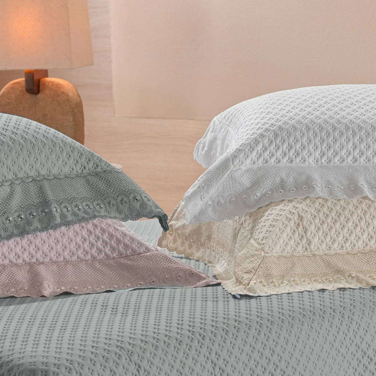 Porta Travesseiro Avulso com Renda Bordare Premium Appel Home – Rosa Secrets, foto 2