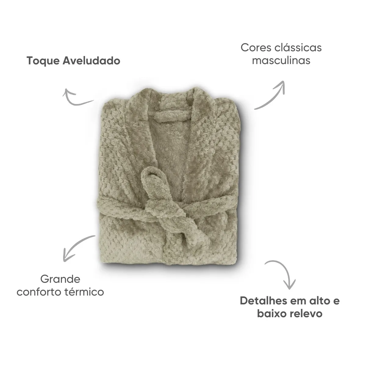 Roupão de Microfibra Flannel Pollo Appel Home – Camurça, foto 2