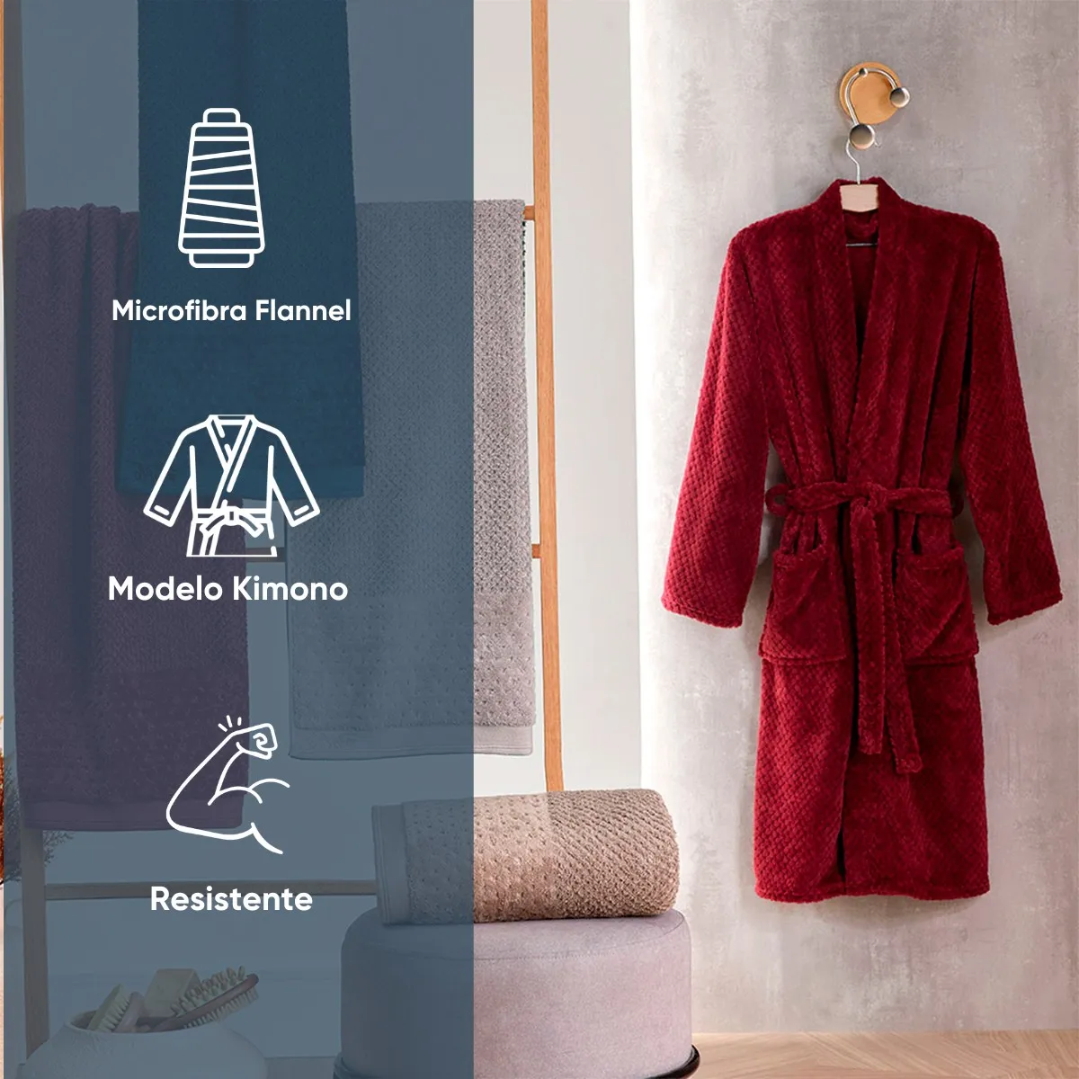 Roupão de Microfibra Flannel Pollo Appel Home – Camurça, foto 3