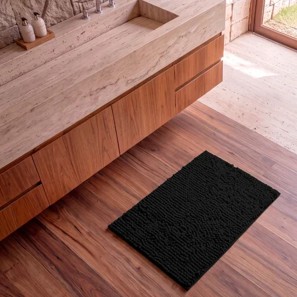 Tapete Antiderrapante Banheiro Popcorn Appel Home Microfibra 40cm x 60cm – Preto, foto 2