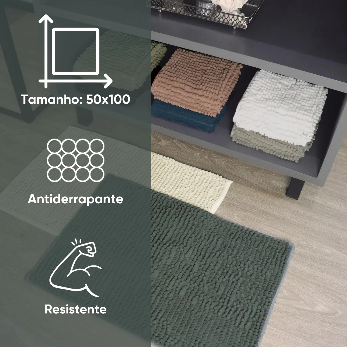 Tapete Antiderrapante Popcorn Appel Home 50cm x 100cm – Rosa Pele, foto 2