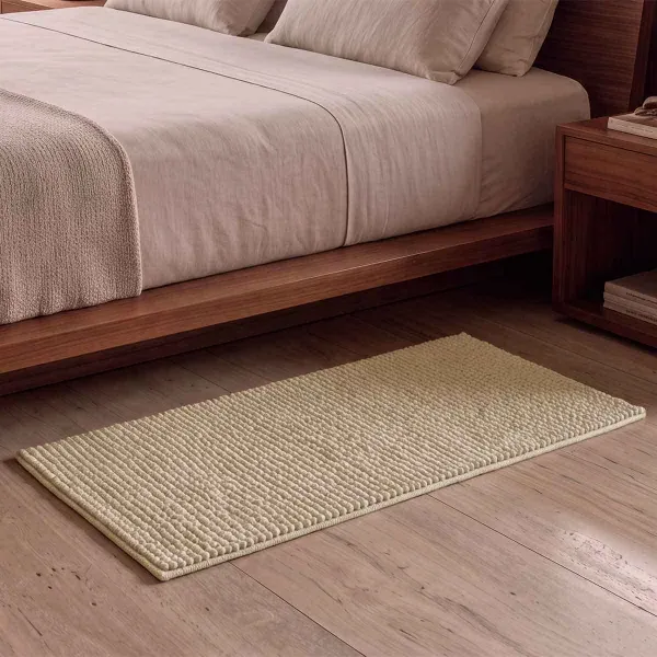 Tapete Passadeira Antiderrapante Banheiro Popcorn Appel Home Microfibra 50cm x 100cm – Natural, foto 2