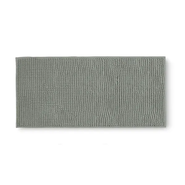 Tapete Passadeira Antiderrapante Banheiro Popcorn Appel Home Microfibra 50cm x 100cm – Prata
