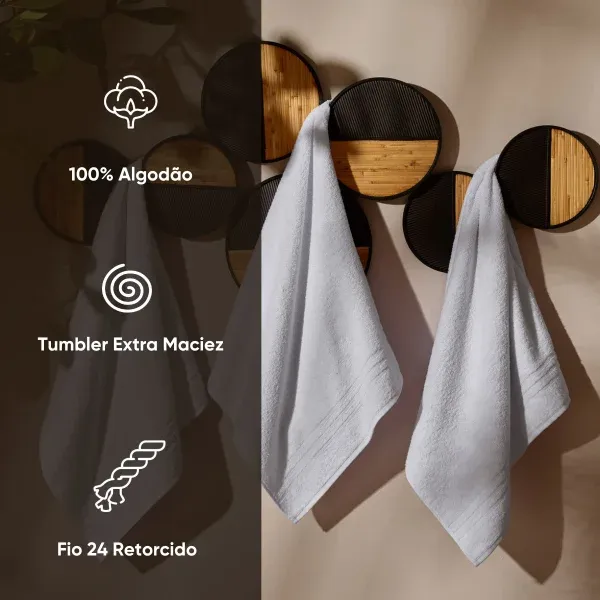 Toalha de Banho Appel Home Blank Felpuda Extra Macia – 100% Algodão 68cm x 1,35m – Branco, foto 2