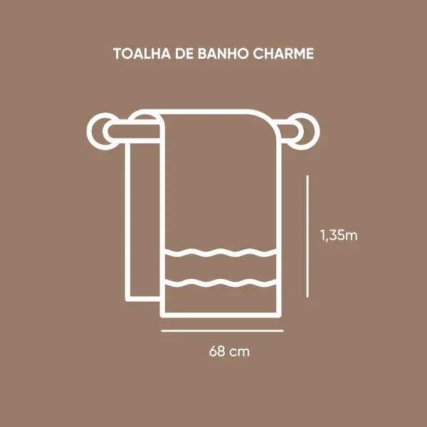 Toalha de Banho Appel Home Charme Barra Jacquard Aveludada – 100% Algodão 68cm x 1,35m – Camurça, foto 2