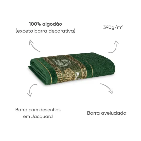 Toalha de Banho Appel Home Natalina Barra Jacquard – 91% Algodão 68cm x 1,35m – Natal Verde, foto 4