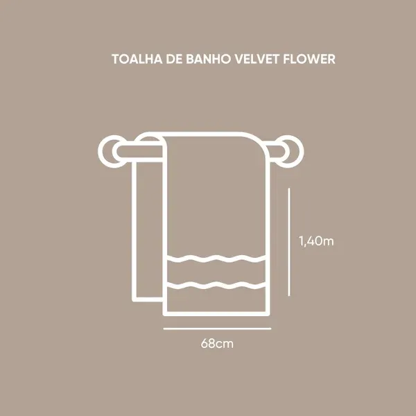 Toalha de Banho Aveludada Appel Home Velvet Flower – 100% Algodão 68cm x 1,40m – Rosa Antigo, foto 3