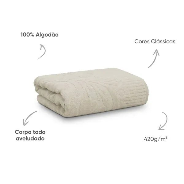 Toalha de Banho Aveludada Appel Home Velvet Flower – 100% Algodão 68cm x 1,40m – Trufa, foto 4