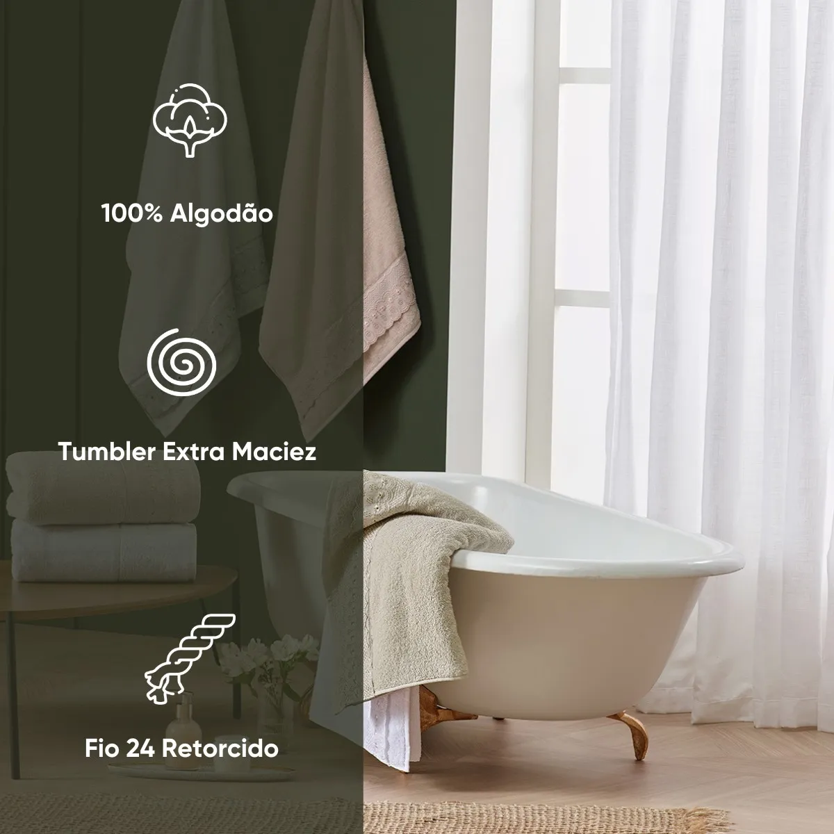 Toalha de Banho Bordado Inglês Bordare Appel Home – 100% Algodão – Bege Glacê, foto 4