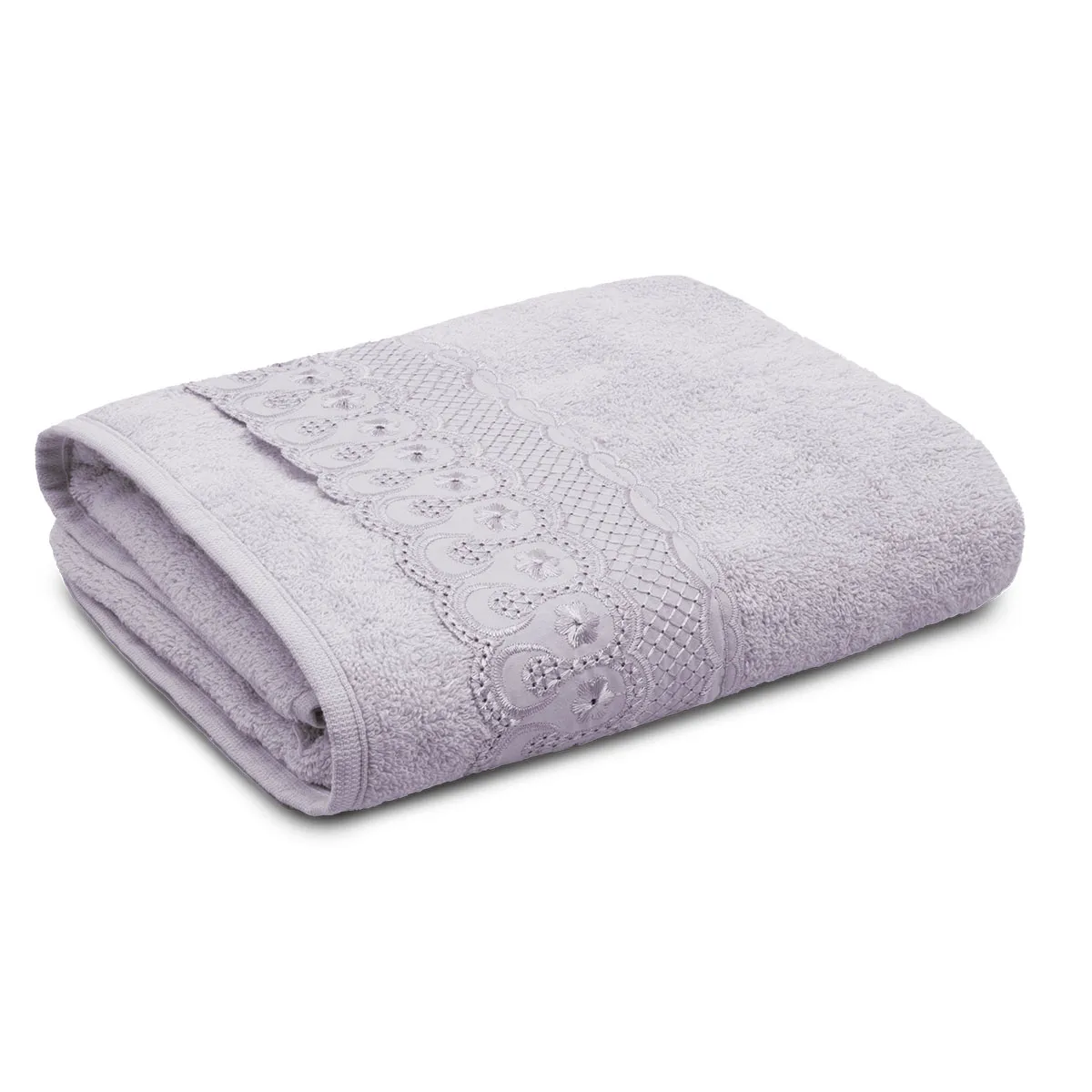 Toalha de Banho Bordado Inglês Bordare Appel Home – 100% Algodão – Lavanda