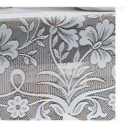 Toalha de Mesa Retangular 6 Lugares Lepper Renda – Estampa Realeza – 1,50m x 2,10m – Branco, foto 2