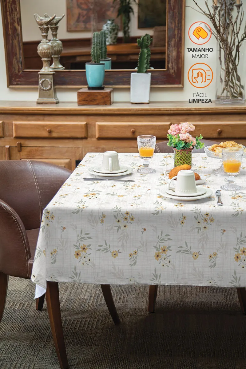 Toalha de Mesa Retangular 6 Lugares Lepper Super Prática – Estampa Campina – 1,50m x 2,20m