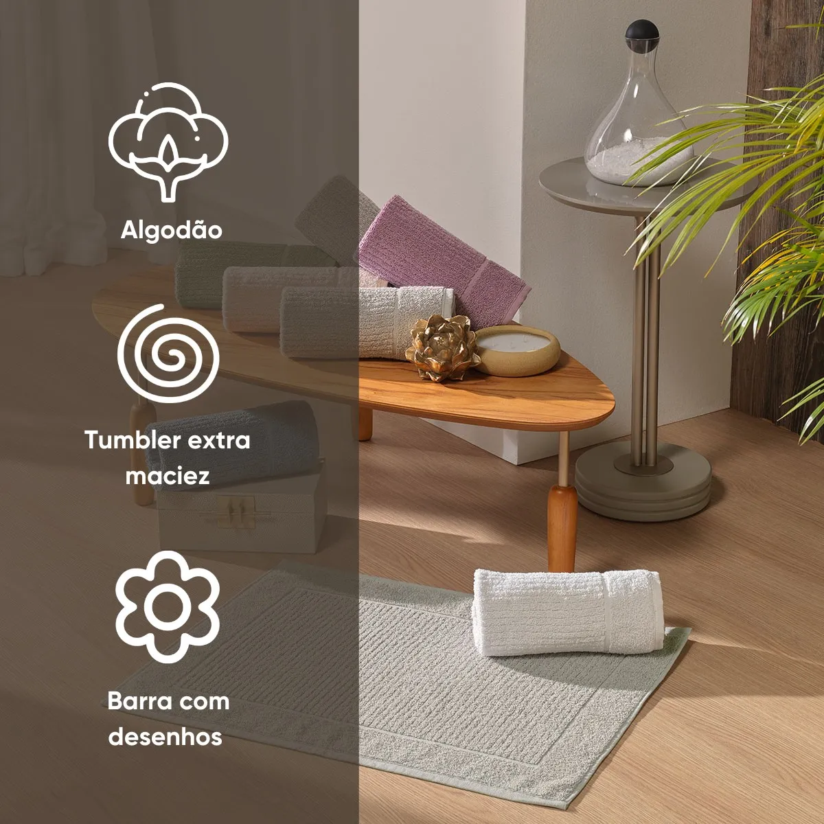 Toalha de Piso para Banheiro Loft Appel Home – 100% Algodão – 600g/m² – Orquídea1, foto 4