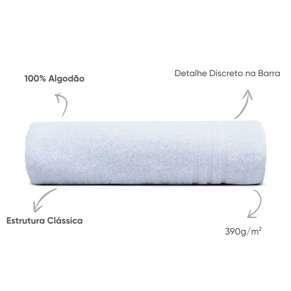 Toalha de Rosto Appel Home Blank Felpuda Extra Macia – 100% Algodão 45cm x 68cm – Branco, foto 3
