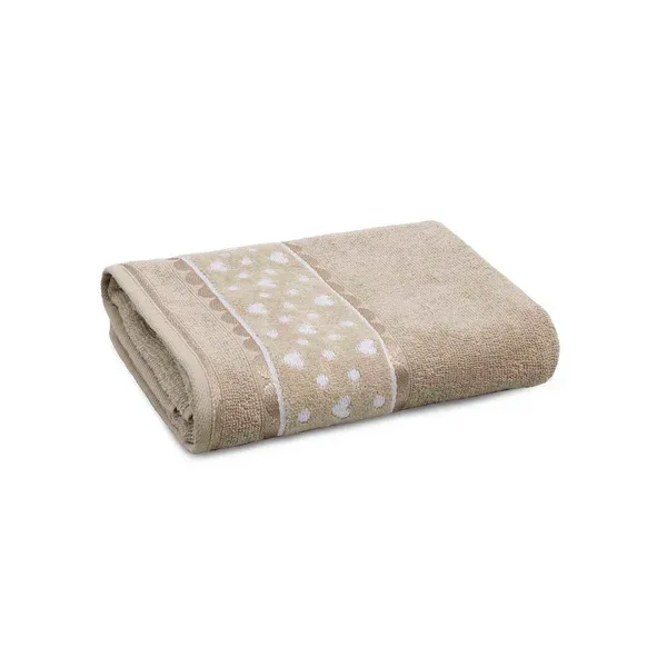 Toalha de Rosto Appel Home Charme Barra Jacquard Aveludada – 100% Algodão 45cm x 68cm – Camurça