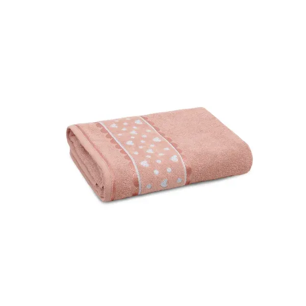 Toalha de Rosto Appel Home Charme Barra Jacquard Aveludada – 100% Algodão 45cm x 68cm – Rosê Misty