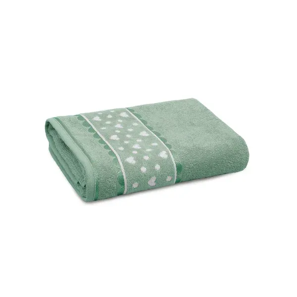Toalha de Rosto Appel Home Charme Barra Jacquard Aveludada – 100% Algodão 45cm x 68cm – Verde Campestre