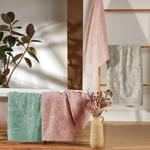 Toalha de Rosto Aveludada Appel Home Velvet Flower – 100% Algodão 50cm x 75cm – Trufa, foto 2