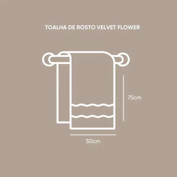 Toalha de Rosto Aveludada Appel Home Velvet Flower – 100% Algodão 50cm x 75cm – Verde Campestre, foto 3