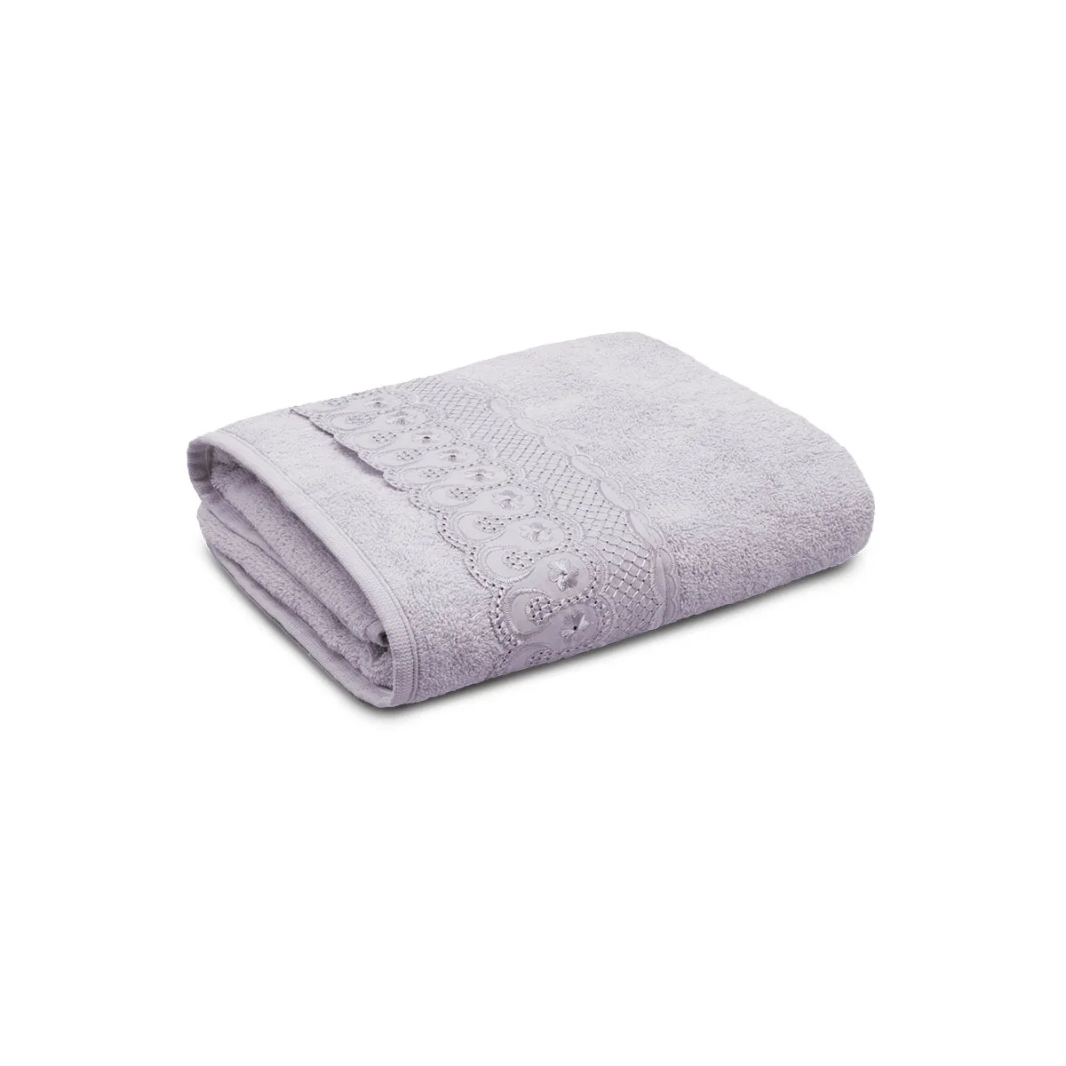 Toalha de Rosto Bordado Inglês Bordare Appel Home – 100% Algodão – Lavanda