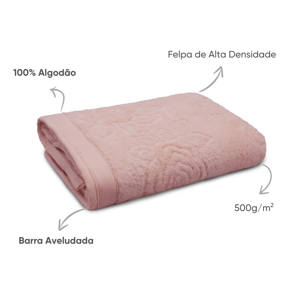 Toalha de Rosto Fio Penteado Lady Appel Home – Jacquard – Rosê Misty, foto 3